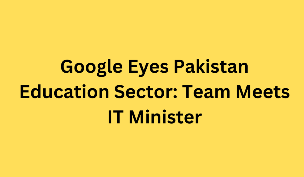 Google Eyes Pakistan Education Sector: Team Meets IT Minister