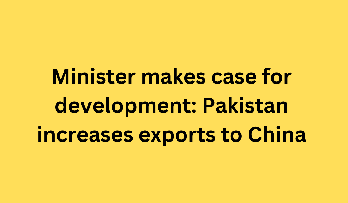 Minister makes case for development: Pakistan increases exports to China