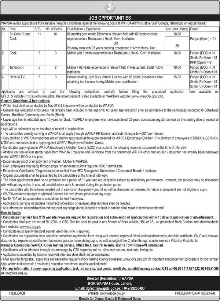 WAPDA Jobs 2024